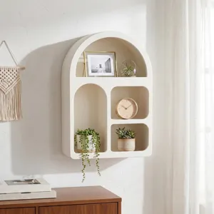 Ec 24\" Arch Rough Finish Wall Shelf, White