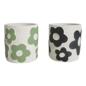 S/2 4" Flower Power Pencil Cups, Multi