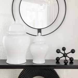 18"h Temple Jar, Matte White