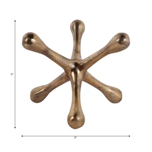 9x9\" Metal Jack Object, Antique Brass