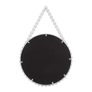Ec Wood, 36\" Beaded Mirror, White Wb