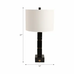 27x14\" Stacked Marble Cubes Lamp Base Switch,black