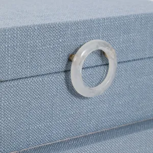 Ec S/2 7/9" Box W/ Ring Detail, Denim Blue