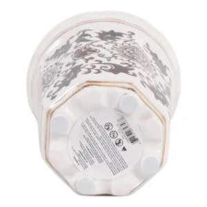 4\", 7oz Fluted Chinoiserie Candle, Brown/white