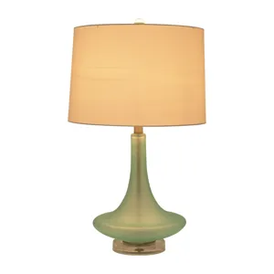 Glass 26\"  Table Lamp, Green