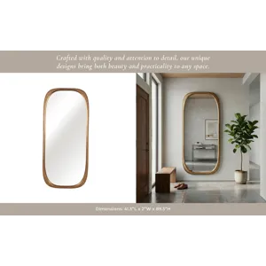 90x42" Ribbed Curved Mirror, Gold