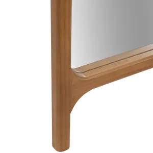 Wood, 28x71 Wood Frame Floor Mirror On Stand, Natu