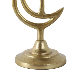 9x5\" Crescent Moon Taper Holder, Gold
