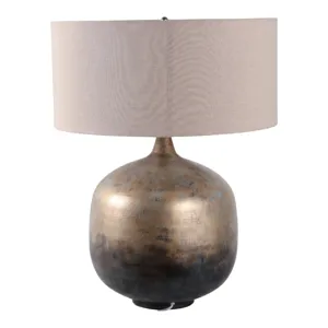 28x22\" Metal Base Table Lamp, Brown Multi