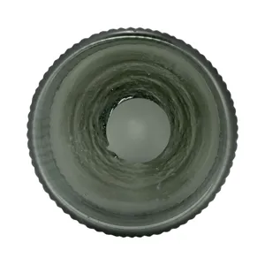 Glass, 13"h Vase W/ Lid, Green/smoke