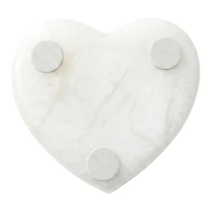 3" Heart Shaped Box, Alabaster