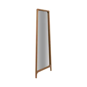 Wood, 28x71 Wood Frame Floor Mirror On Stand, Natu