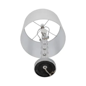 S/2 22\" Crystal Table Lamp, Silver