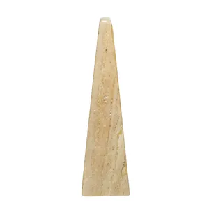 12" Travertine Obelisk, Tan