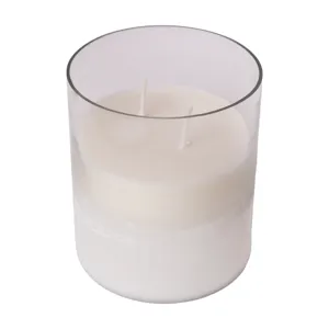 6x5\" 34 Oz Jasmine Frosted Glass Candle, Clear