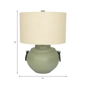21" Ecomix Lamp With Shade, Green Kd
