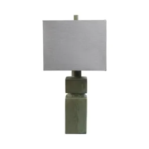 14x29" Reactive Finish Table Lamp, Green