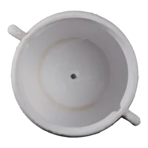 10\" Textured Stoneware Jug Planter, White