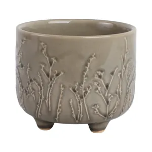 6\" Flower Branches Planter, Cream