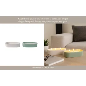 S/2 10x4\" 19 Oz Grapefruit&ginger Oval Cndle,multi