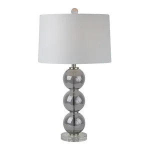 29" Stacked Glass Ball Table Lamp Crystal Base, Sm