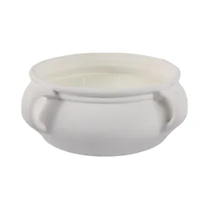 12\" 53 Oz Sea Salt & Bergamot Bowl Candle, White