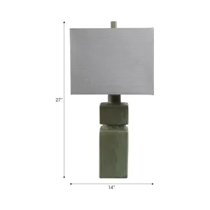14x29\" Reactive Finish Table Lamp, Green