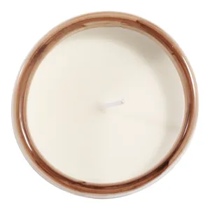 4\", 6oz Bowl Chinoiserie Candle, Brown/white
