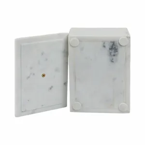 Ec Marble, 7x5 Rectangular Box - Knob, White