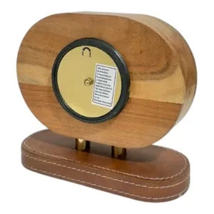 7" Mango Wood Table Top Clock