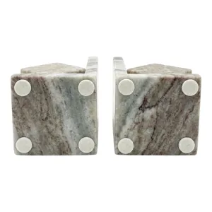 S/2 6\" Cube Bookend Pair, Toronto Marble