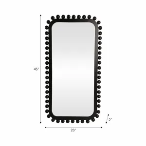 Ec 23x45\" Knobby Rectangular Mirror, Black