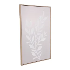 24x36" Textured Leaves Wall Art, Ivory/tan