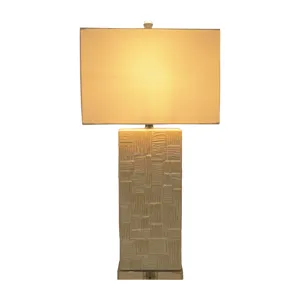 Ceramic 31\'\' Textured Table Lamp, White