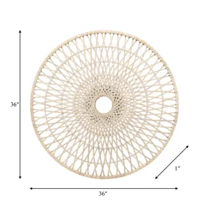 Ec Wicker, 36", Round Wall Accent, Natural