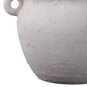 10\" Textured Stoneware Jug Planter, White
