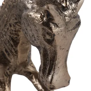 15x9" Galloping Horse On Marble Base, Antique Bras