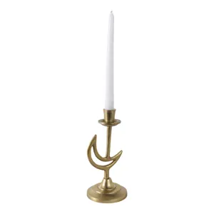 9x5\" Crescent Moon Taper Holder, Gold