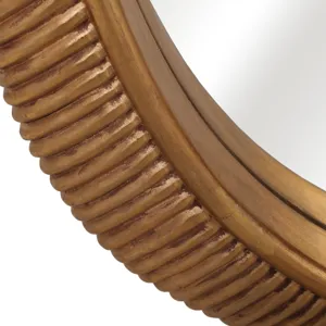 90x42" Ribbed Curved Mirror, Gold
