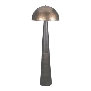 64" Wood And Iron Floor Lamp