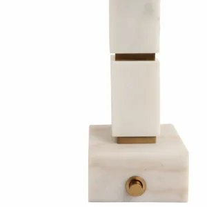 27x14\" Stacked Marble Cubes Lamp Base Switch, Whit