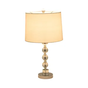 S/2 22\" Crystal Table Lamp, Silver