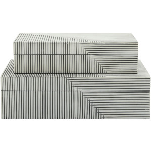 Resin S/2 Ridged Boxes, White
