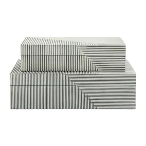 Resin S/2 Ridged Boxes, White