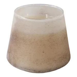 5" 14 Oz White Gardenia Ombre Glass Candle, Multi