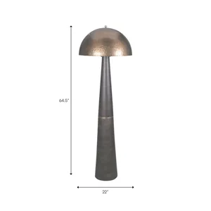 64" Wood And Iron Floor Lamp