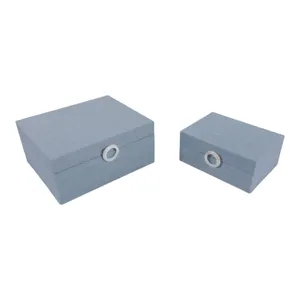 Ec S/2 7/9" Box W/ Ring Detail, Denim Blue