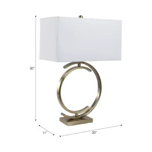 30x20\" Half-circles Rectangle Shade Lamp, Antique
