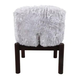35x29" Faux Fur Accent Chair, White