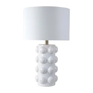 Ceramic 22" Bubble Table Lamp, White